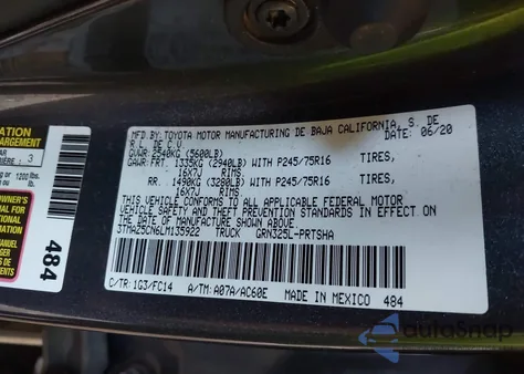 2020 Toyota Tacoma Sr5 V6 из США, поврежденный, VIN 3TMAZ5CN6LM135922